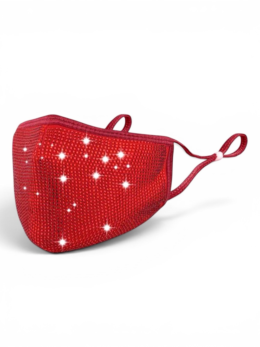 Red Rhinestone Face Mask NWT Sealed Crystal Glam Sparkle Reusable Fashion